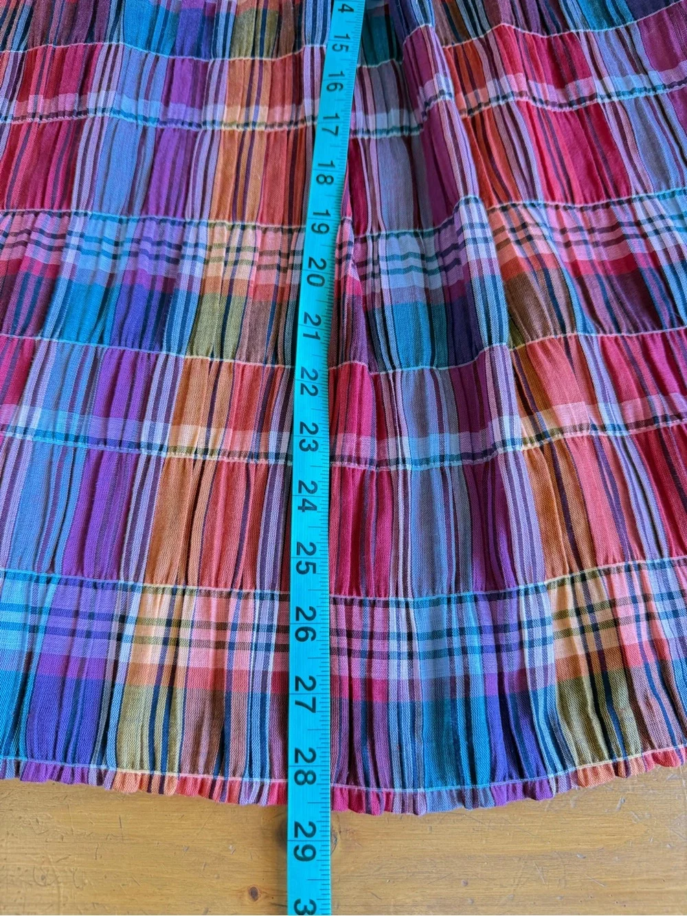 Vintage Avon Fashions Plaid Cotton Midi Skirt Cottagecore Boho A-Line Size 10